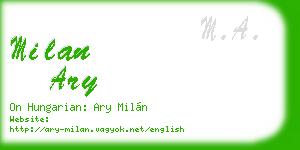 milan ary business card